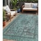 Homeroots 5' X 8' Teal Blue And Turquoise Medallion Washable Indoor Outdoor Area Rug 616077 - alternate 1