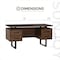 Sunjoy 60in Milano Floating Pedestal Desk, Modern Home Office Large Desk Work Station G104005000 - alternate 5