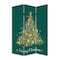 Homeroots 72" Green Folding Three Panel Screen Room Divider 415086 - alternate 3