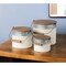 Homeroots Set Of Three Rustic White Metal Storage Cans, 3PK 392587 - alternate 5