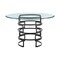 Homeroots 48" Clear And Black Glass And Iron Pedestal Base Round Top Dining Table 569429 - alternate 6