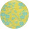 Homeroots 8' Yellow And Aqua Round Floral Washable Indoor Outdoor Area Rug 600056 - alternate 5