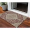Homeroots 3' X 5' Red Beige And Brown Oriental Washable Indoor Outdoor Area Rug 605247 - alternate 1