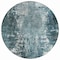 Homeroots 8' Teal Blue Gray And Charcoal Round Abstract Washable Indoor Outdoor Area Rug 582928 - alternate 6