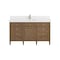James Martin Vanities Brittany 60" Sgl Vanity, Pecan w/ Sgl Hole 3 CM White Zeus Silestone Top and Matching Backsplash 655-V60S-PCN-1WZ - alternate 1