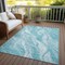 Homeroots 10' X 14' Teal Blue Aqua And Ivory Abstract Washable Indoor Outdoor Area Rug 583003 - alternate 5