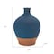 Homeroots 9" Blue And Terra Cotta Ceramic Round Urn 632642 - alternate 4