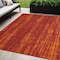 Homeroots 5' X 7' Red And Orange Abstract Indoor Outdoor Area Rug 545545 - alternate 1