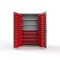 Strong Hold 14 GA Bin Cabinet with 3 Shelves No Legs - 48 In W. x 75 In. H x 24 In. D - 160 Red Bins 46-BBS-243-160R-NL-L - alternate 1
