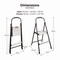 Cosco Two-Step Stepstool, 250 lb Capacity, 19in Working Height, 22.5in Spread, Black/Silver 11325ABK1E - alternate 5