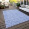 Homeroots 3' X 5' Denim Blue And Ivory Floral Washable Indoor Outdoor Area Rug 581858 - alternate 4