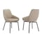 Armen Living Shilo Swivel Upholstered Dining Chair in Champagne Faux Leather with Black Metal Legs - Set of 2 LCSHSICPBLK - alternate 1