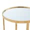 Homeroots 22" Gold Glass And Stainless Steel Round Mirrored End Table 528628 - alternate 7