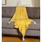 Homeroots 50" X 60" Yellow Woven Cotton Throw Blanket with Tassels 548941 - alternate 3