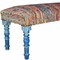 Homeroots 47in Rainbow Stripe Blue Leg Upholstered Bench 483466 - alternate 3