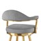 Homeroots 26" Gray and Gold Fabric and Stainless Steel Counter Height Swivel Bar Chair 569154 - alternate 7
