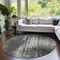 Homeroots 8' Taupe Beige And Olive Green Round Abstract Washable Indoor Outdoor Area Rug 587328 - alternate 7