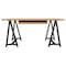 Homeroots 60" Natural and Black Solid Wood and Metal Trestle Executive Desk 608136 - alternate 7
