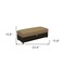 Homeroots 54" Camel Espresso and Silver Chenille And Faux Leather Tufted Storage Ottoman 608922 - alternate 3