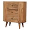 Homeroots 26in Oak Solid Wood Oval Accent Cabinet With Three Drawers 654262 - alternate 7