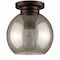 Jonathan Y Atlas 7.75" Metal/Glass LED Flush Mount, Mercury Silver/Oil Rubbed Bronze JYL7443B - alternate 5