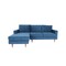 Homeroots Navy Blue Polyester Blend L Shaped Two Piece Corner Sectional 530512 - alternate 3