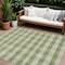 Homeroots 9' X 12' Green And Light Green Plaid Washable Indoor Outdoor Area Rug 595479 - alternate 1