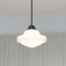Vaxcel VAXCEL Huntley 1 Light Bronze Farmhouse Schoolhouse Pendant White Glass P0243 - alternate 3