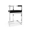 Homeroots 26" Black and Silver Velvet and Stainless Steel Low Back Counter Height Bar Chair 555078 - alternate 1