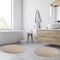 Lavish Home Bathroom Rugs 2 Woven Cotton Bath Mat Set for Boho Decor Round Rugs for Shower, Tub, Toilet, Vanity HT-BATH4-NT - alternate 3