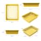 Storex Flat Storage Tray, Yellow, 5PK 62519U05C - alternate 4