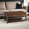 Homeroots 48" Brown Wood Lift Top Coffee Table With Shelf 490497 - alternate 5