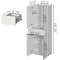 Basicwise 66-Inch Multi-Functional White Finish Kitchen Pantry Cabinet with 4 Doors, 3 Adjustable QI004696.WT - alternate 6