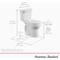 American Standard Cadet 3 10'' Rough-In Wht Chair Height Round Bowl 1.28 GPF Toilet 3376128ST.020 - alternate 5