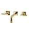 Kingston Brass Double-Handle Wall Mount Bathroom Faucet with Knurled Handle, Polished Brass KS6122KNL - alternate 1