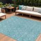 Homeroots 8' X 10' Teal Blue And Navy Blue Geometric Washable Indoor Outdoor Area Rug 613593 - alternate 1