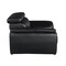 Homeroots 86" Black Leather Sofa With Silver Legs 329519 - alternate 5