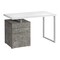 Homeroots 47" White and Gray Computer Desk With Three Drawers 490001 - alternate 1