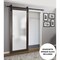Sartodoors Sturdy Barn Door Frosted Tempered Glass Planum 2102 Black Solid Core Modern Interior PLANUM2102BD-B-CA-18 - alternate 1