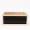 Homeroots 15" Organic Natural Wood Stacking Milk Crate with Chalkboard Side 471939 - alternate 5