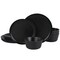 Gibson Home Fairhope 12 Piece Melamine Round Dinnerware Set in Matte Black 144614.12 - alternate 1