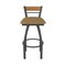 Holland Bar Stool Co Revelle 30in Swivel Bar Stool with Pewter Finish, Medium Back and Canter Saddle Seat 881 - alternate 4