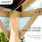 Sunjoy 13 ft. x 15 ft. Cedar Framed Gazebo with Brown Steel Gable Roof Hard Top A102008100 - alternate 5