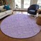 Homeroots 8' Lilac And Ivory Round Floral Washable Indoor Outdoor Area Rug 581872 - alternate 4