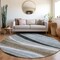 Homeroots 8' Brown Blue And Gray Round Abstract Washable Indoor Outdoor Area Rug 603673 - alternate 6