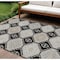 Homeroots 8' X 10' Black And Silver Floral Washable Indoor Outdoor Area Rug 610742 - alternate 1