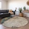 Homeroots 8' Taupe Blue And Lavender Round Abstract Washable Indoor Outdoor Area Rug 606082 - alternate 8