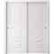 Sartodoors Sliding Closet Bypass Doors 72 x 80 inches, BASIC 9801 White, Rails Hardware Set, Wood Solid Bedr BASIC9801DBD-SKIN-72 - alternate 1