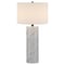 Homeroots 30" White Marble Cylinder Table Lamp With White Drum Shade 546108 - alternate 5