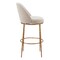 Homeroots 32" Beige And Gold Fabric And Steel Bar Height Swivel Bar Chair 555685 - alternate 4